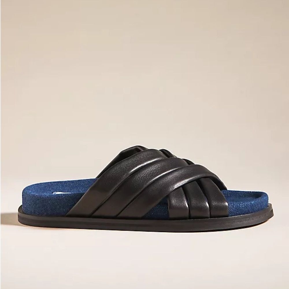 Anthropologie Caverley Josie Leather Slide Sandals NIB
